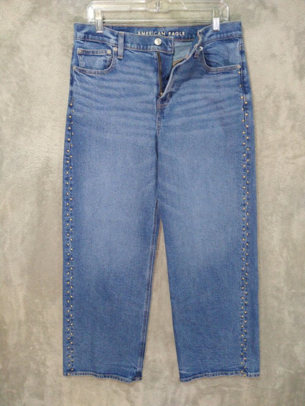 American Eagle Jeans Women 10 Blue Denim Stovepipe High Rise Stretch